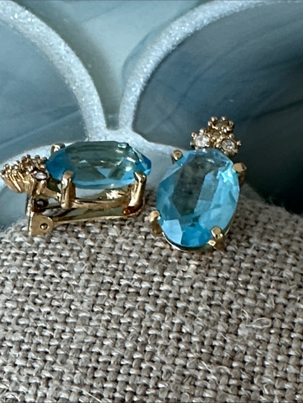 Christian Dior Gold Plated Necklace Blue Gemstone Pendant and Matching Earrings - Picture 4 of 10
